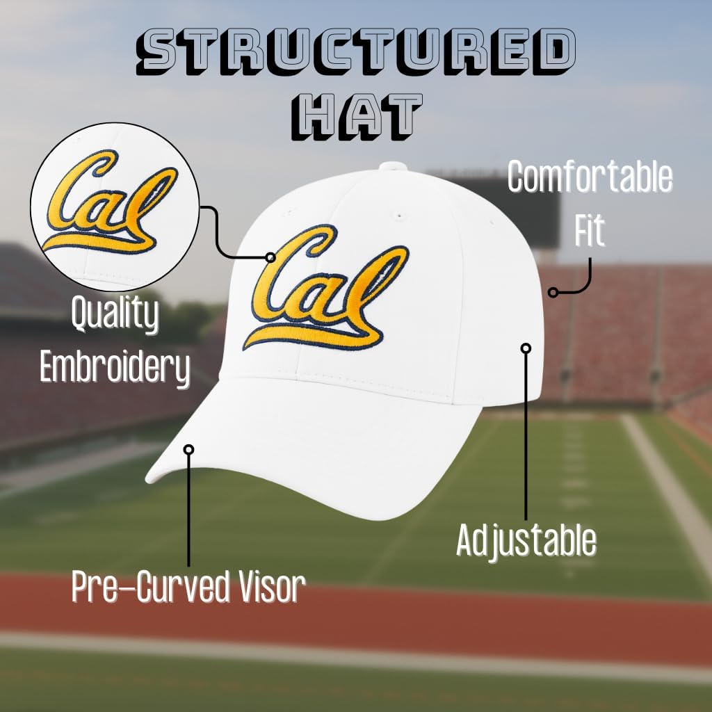 Officially Licensed Cal Berkeley White MVP Hat Adjustable Classic University Team Logo Embroidered Cap - Image 4