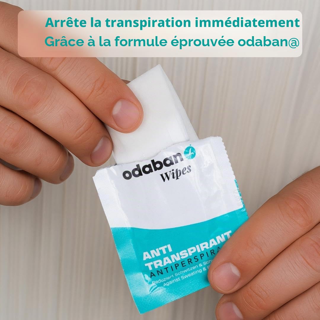 odaban® Set – Spray & Wipes – protection efficace contre la transpiration, à la maison et en déplacement – pour aisselles, mains, pieds et visage – longue durée & respectueux de la peau