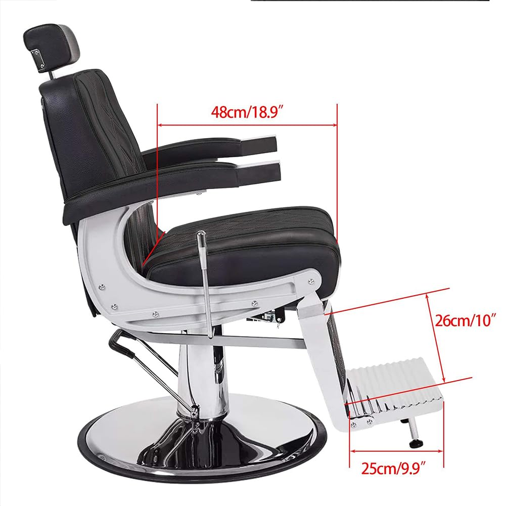 Silla de peluquería, Silla de barbería hidráulica reclinable para peluquería y estética, Ideal para Salones de Belleza.
