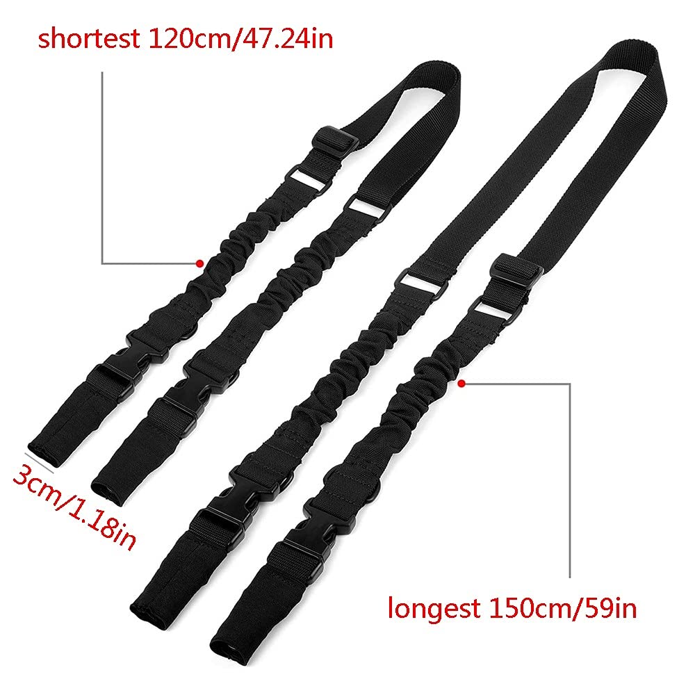 2 bis 1 Punkt Gewehrriemen, verstellbar Gun Sling Trageriemen, Taktisches Gewehr Bungee Sling mit Schnalle für Jagd Schießen,Freien,Militärtraining