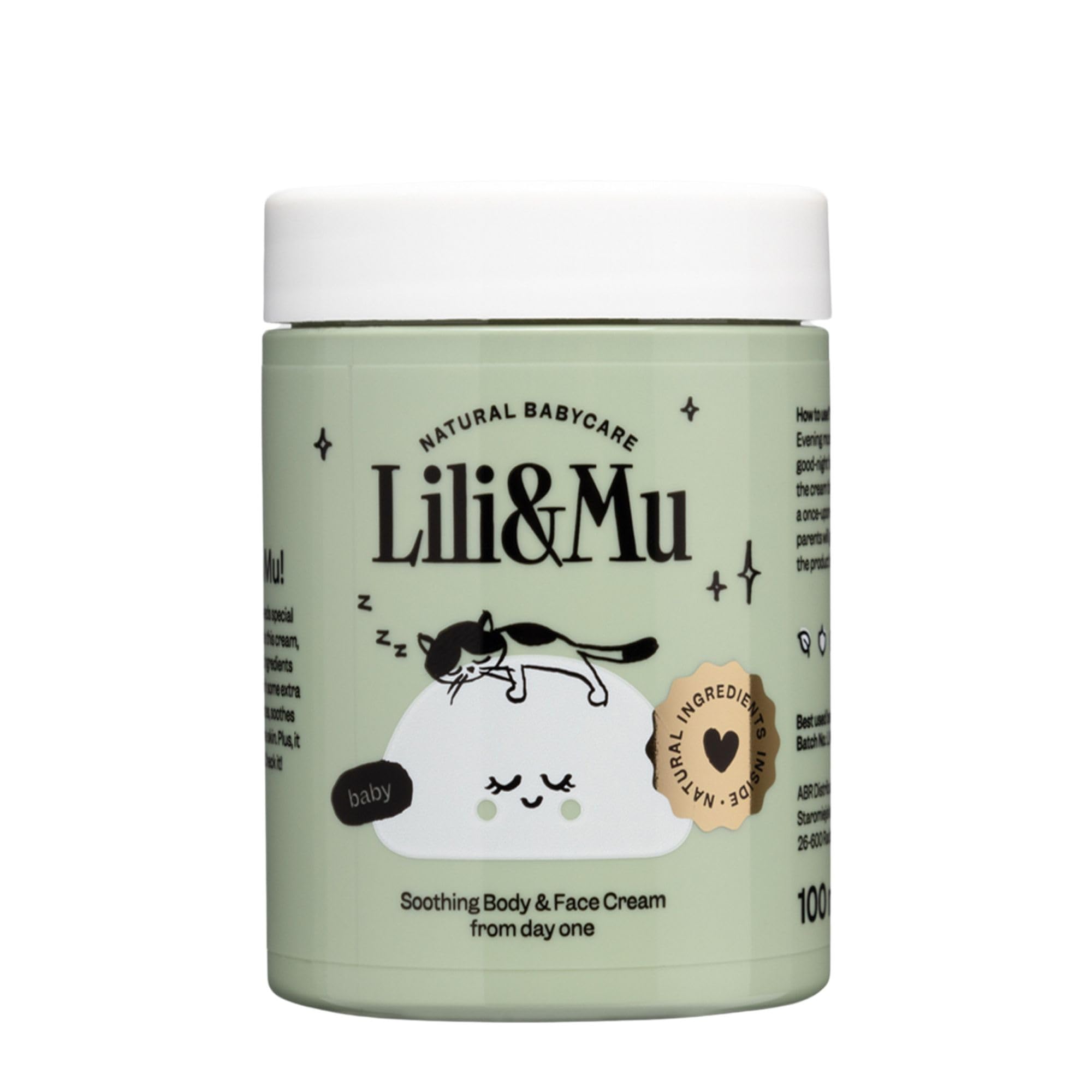Lili&Mu Crema hidratante facial y corporal, 100 ml, con manteca de karité y extracto de caléndula, para piel sensible y seca del bebé, cosmética natural
