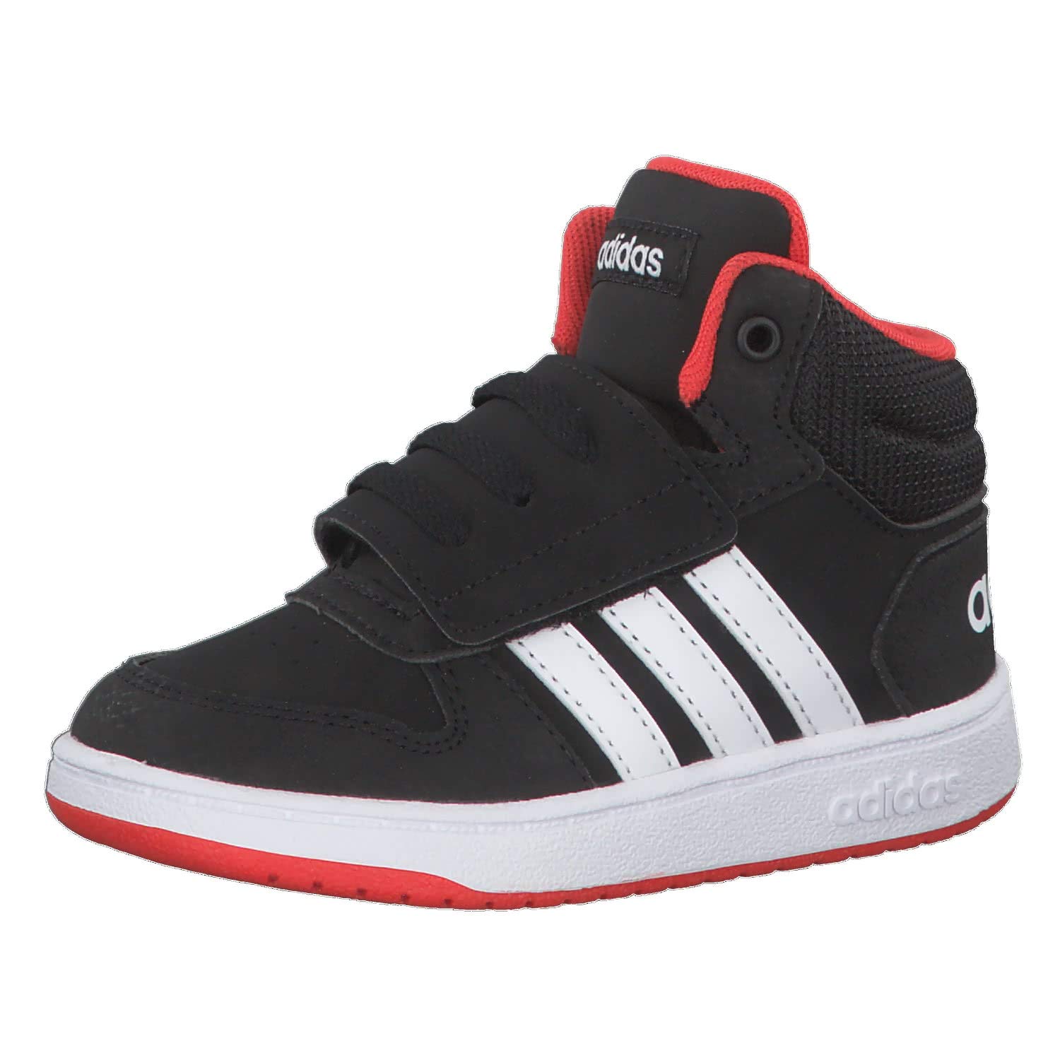 Adidas B75945 Unisex bebé Zapatillas de Gimnasia, Negro (Core Black/FTWR White/Hi/Res Red S18 Core Black/FTWR White/Hi/Res Red S18), 18 EU