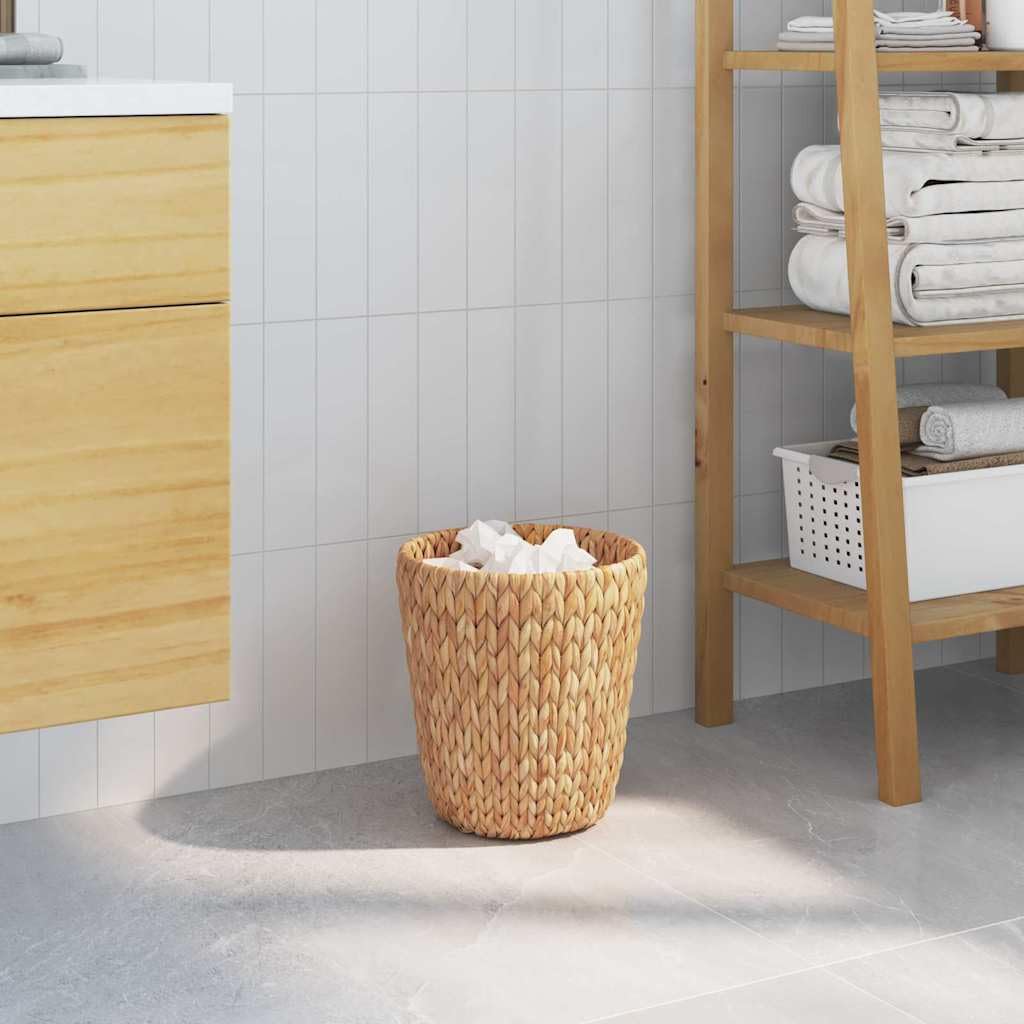 Papierabfallbehälter aus Wasserhyazinthe Natur 26 x 26 x 29 cm 2 Stück mit Griff zylindrischer Korb für Wohnzimmer Büro Schreibtisch Ordnungshelfer und Aufbewahrung