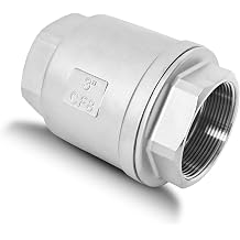 3" NPT Stainless Steel Spring Check Valve, WOG1000 NPT Thread unleaded In-Line Vertical Check Valve Non Return One Way Counterflow to Prevent the Medium Backflow for Oil Water Gas Air DN80