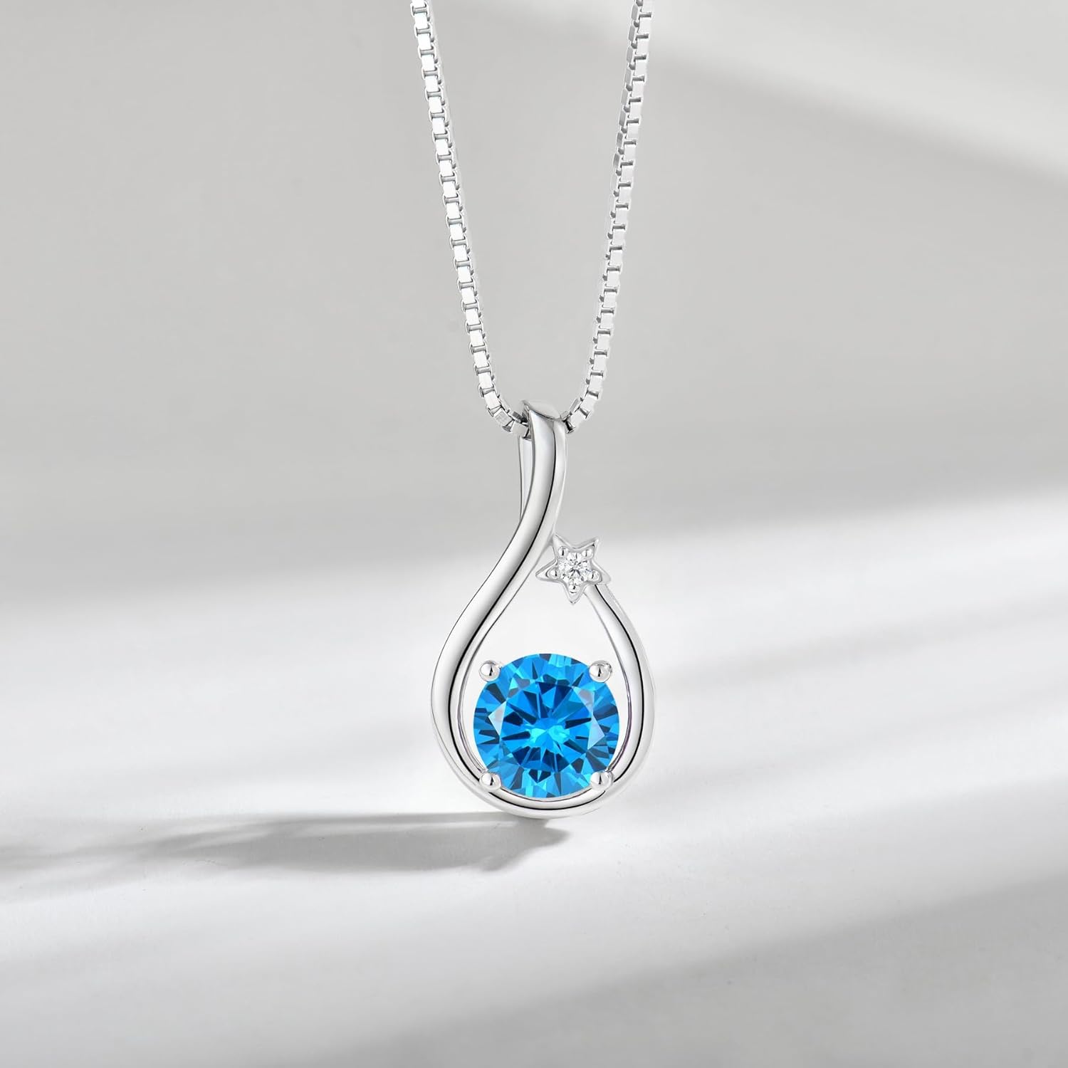 925 Sterling Silver Birthstone Necklaces for Women Twisted Infinity Pendant Necklace