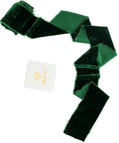 Miniatura 3 de MEEDEE Cinta de terciopelo verde de 3 pulgadas con flecos de seda para coronas, ramo de flores, banda de vestido, baby shower, decoración de boda (3