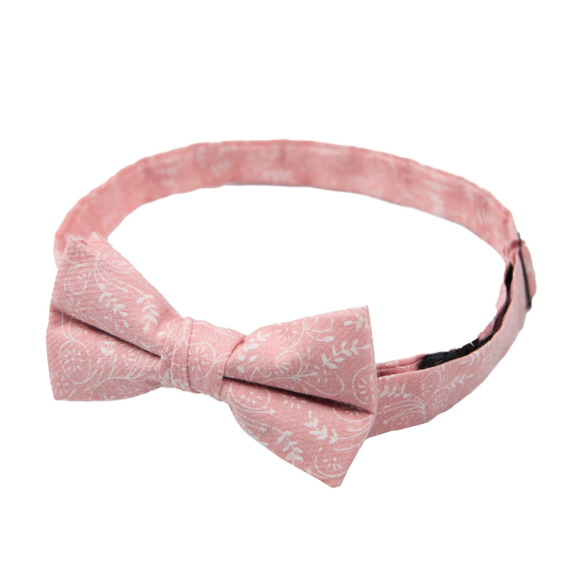 Jacob Alexander Boys' Banded Pre-Tied Floral Cotton Bow Tie - Dusty Rose