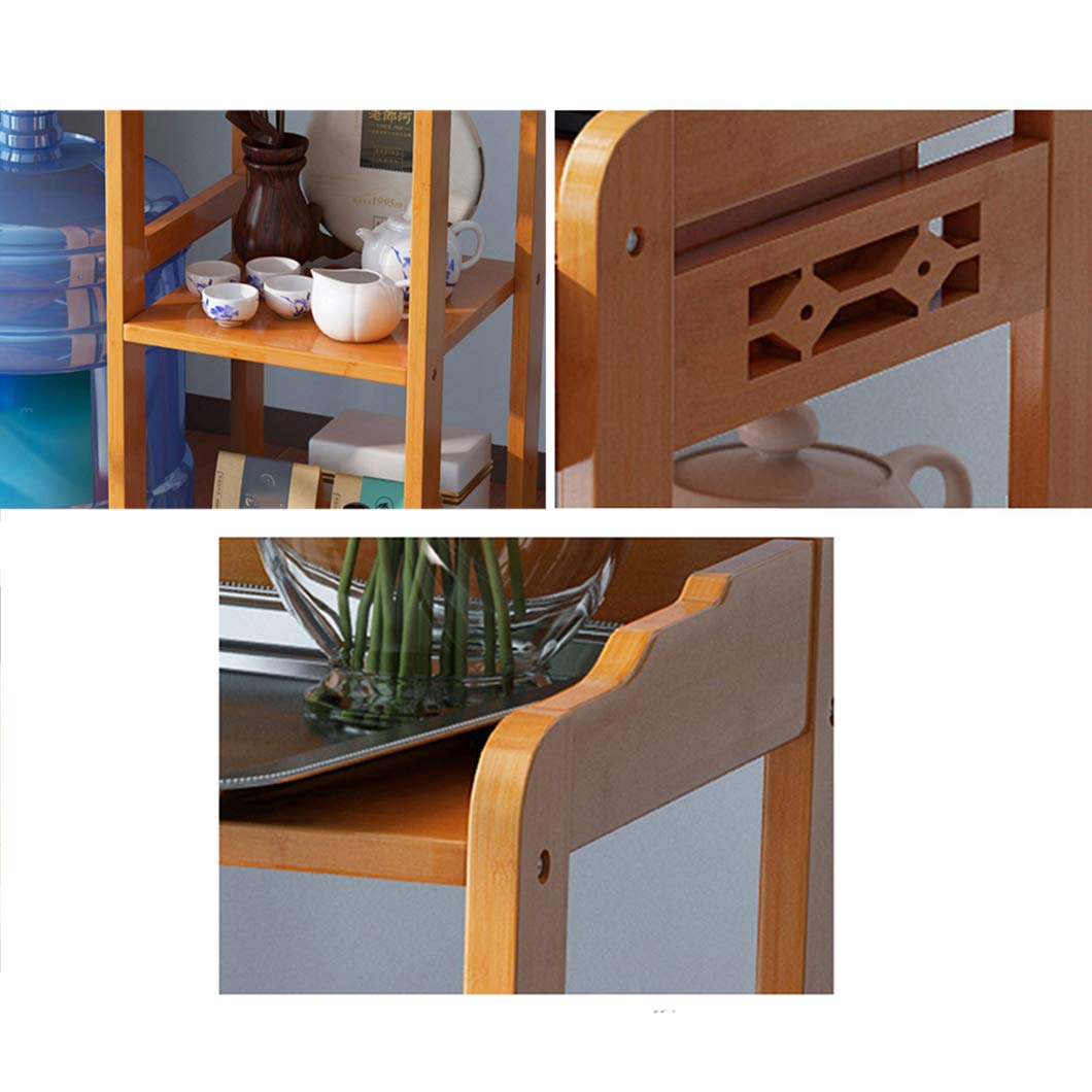 SYTH Carros de té,carros de Servicio/carros de Cocina/carros de Vino con Ruedas con Almacenamiento, carros industriales, estantes/Soporte para vinos, Muebles para el hogar de Madera