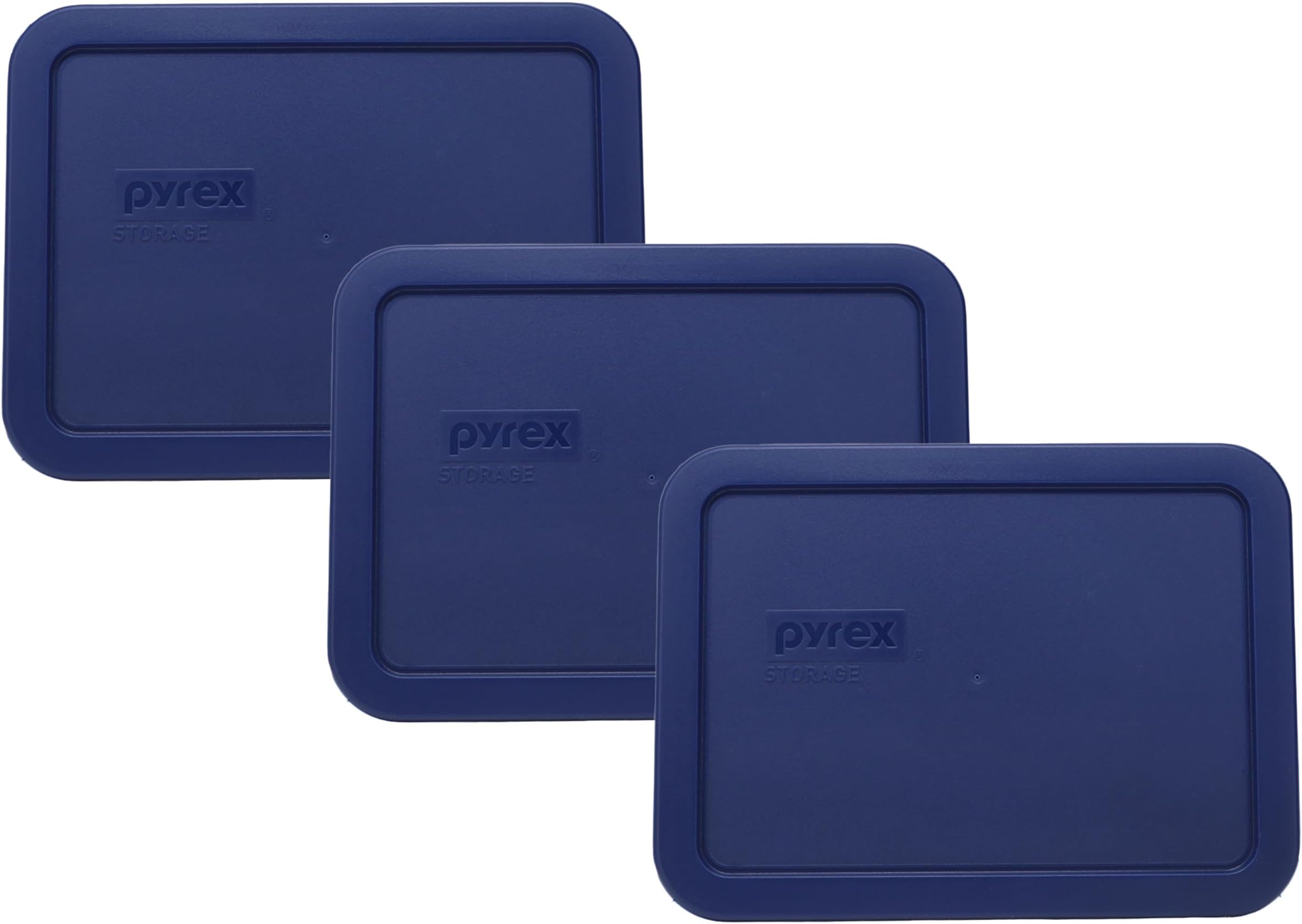 Pyrex 7210-PC 3-Cup Blue Food Storage Replacement Lid (3-Pack) - Made in USA