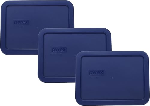 Pyrex 7210-PC 3-Cup Blue Replacement Lid 3-Pack - Made in USA