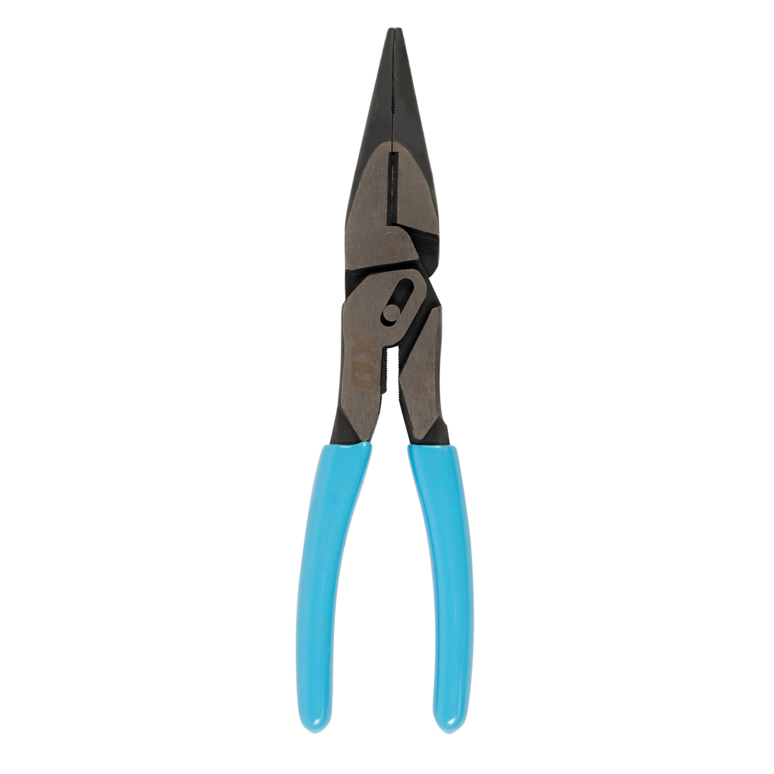 OX Pro MaxForce 9" Linesman Pliers - Heavy Duty Compound Action, Blue