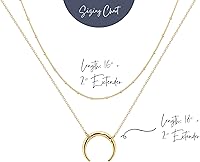 Vista 5 de Ava Riley Delicado collar de oro para mujer, gargantilla en capas para mujer, collar largo de plata de oro de 14 quilates