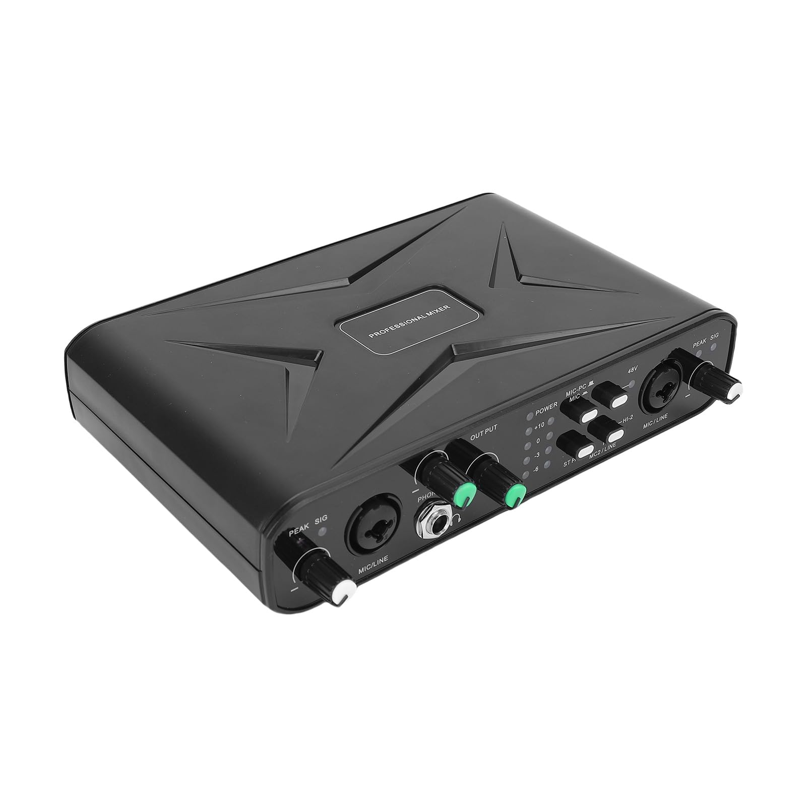 Zewnętrzna Karta Dźwiękowa USB, 16-bitowa rozdzielczość Dźwięku 48 KHZ z Przedwzmacniaczem Mikrofonu i Zasilaniem Phantom 48 V, do Przesyłania Strumieniowego na żywo Nagrywanie