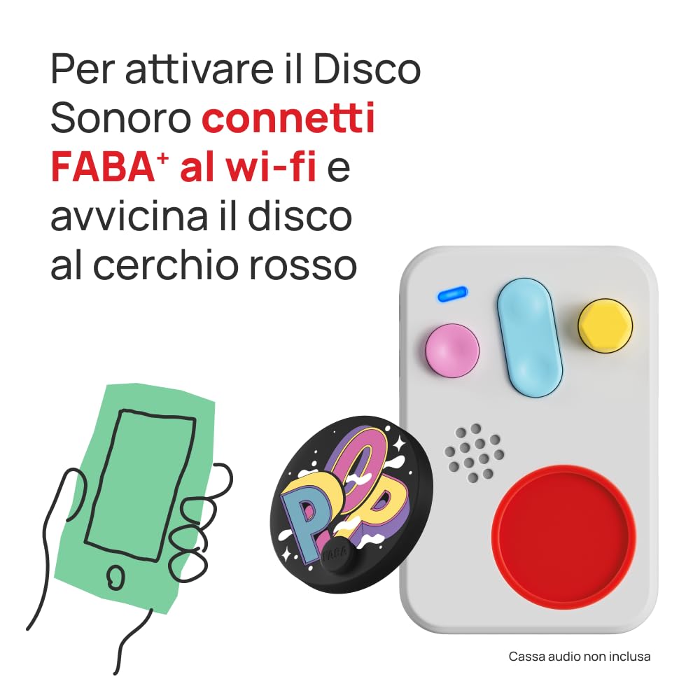 FABA Disco Sonoro - Pop italiano per tutta la famiglia – Musiche e Canzoni per bambini e bambine 5-10 anni - Ascoltabile con il Raccontastorie e FABA+, gioco educativo versione italiana