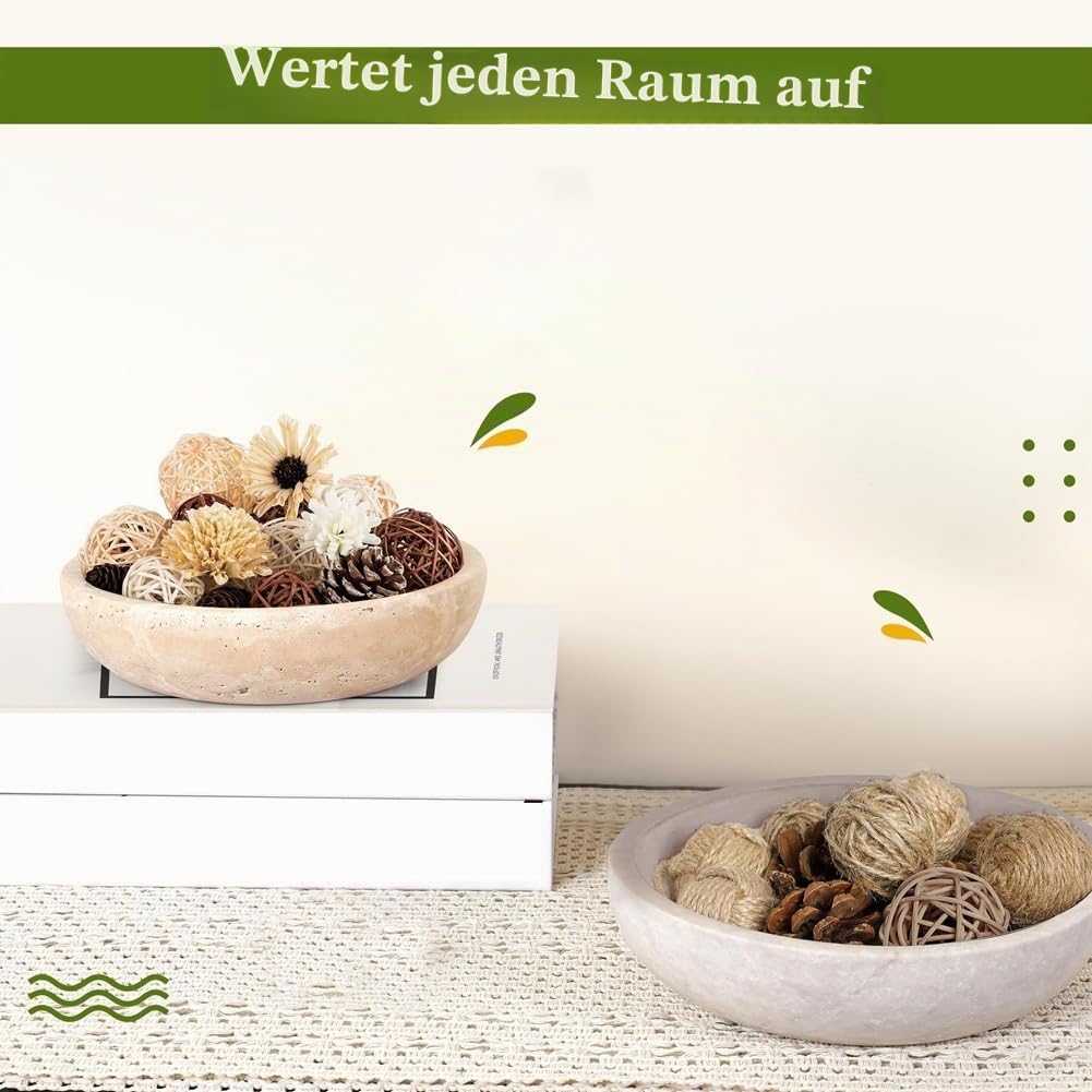 Breeshy Dekorative Schale Aus Travertin Als Heimdekoration - Mittelpunkt für Eingangsbereich oder Küche