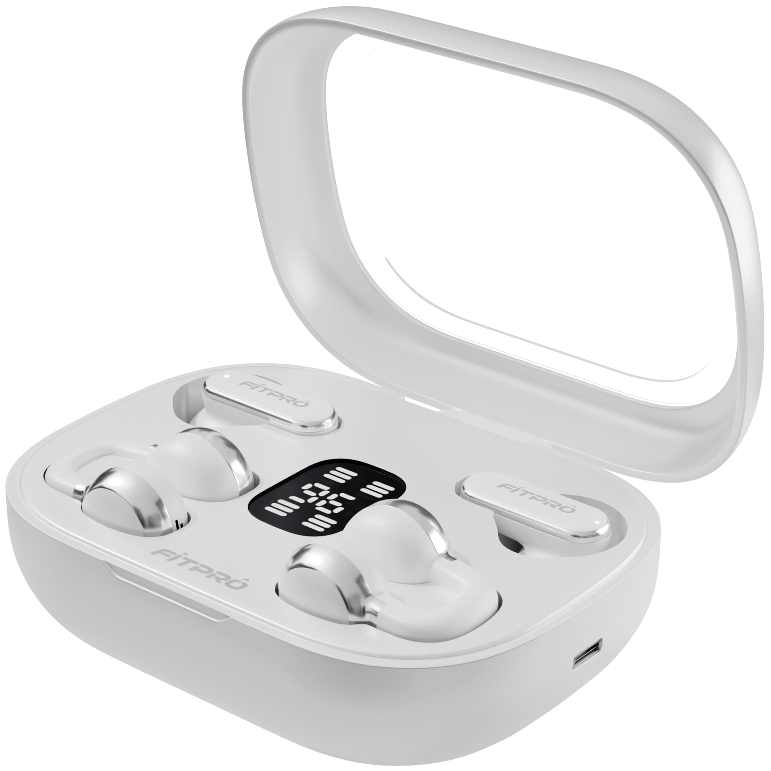 FitPro Q10 True Wireless Stereo Earbuds Dual-Channel for Couples Bluetooth | Next-Generation, Couples Headset, Charging Case with Mirror, LED Display, TWS Earbuds-image-1