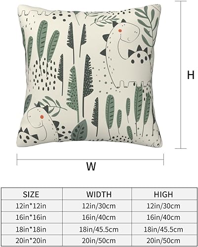Miniatura 2 de Aimeryup Throw Pillow Covers 12x12 Inch Funny Dinosaur Leaf Decorative Pillow Covers Cushion Covers cojines decorativos para sala Pillow Cases Cute