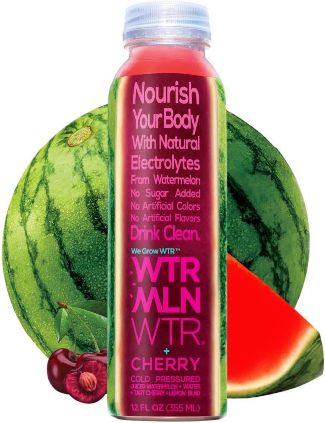 WTRMLN WTR | Cold Pressed Watermelon Water [Tart Cherry RECOVERY]| Natural Electrolytes + Antioxidants + Vitamin C | No Added Sugar | 12 oz bottles (Pack of 6)