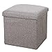 Strona główna pościel otomana,składana kostka schowek na podnóżek pudełko na zabawki Sofa stołek nadaje się do biura sypialnia salon-25x25x25cm (10x10x10 cali)-szary