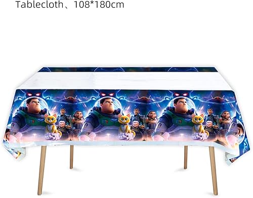 Miniatura 4 de Buzz Lightyear - Paquete de 41 suministros para fiesta incluye 20 platos 20 servilletas y 1 mantel para decoración de fiesta de cumpleaños Buzz