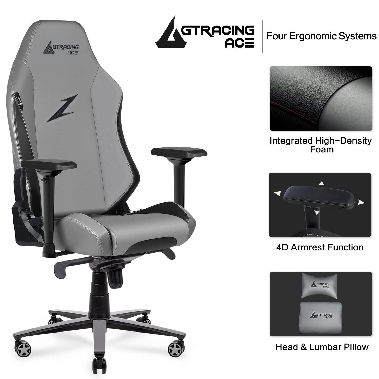 Gaming Chair 350lb Big and Tall High Back Computer Office Chair PU ...