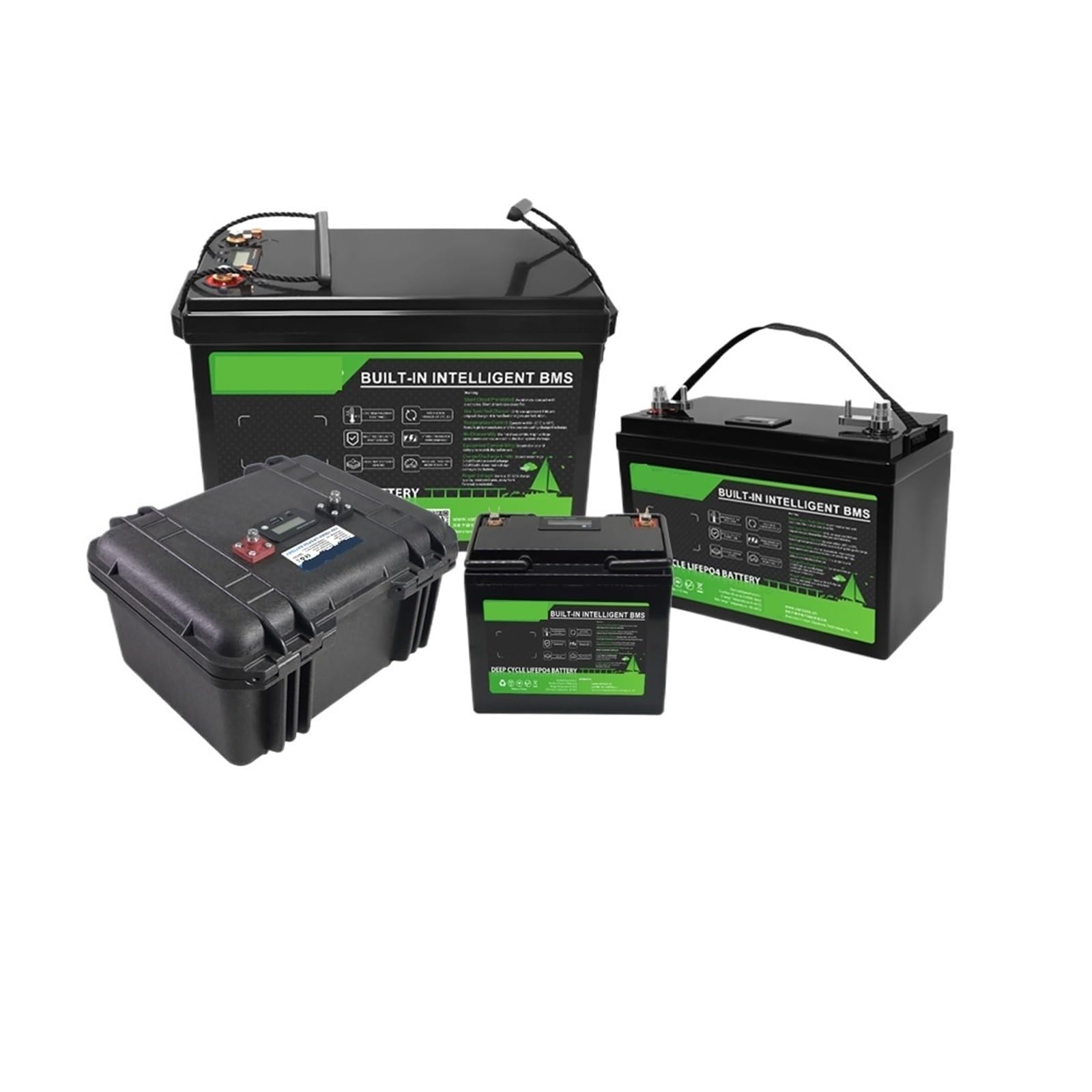 Batteria A Ciclo Profondo, 12 V 340 Ah 100 Ah LiFePO4 12,8 V | Batterie al litio 8000 cicli Camper Camper Carrello da golf Fuoristrada Off-grid Vento solare(24V 100Ah LCD)