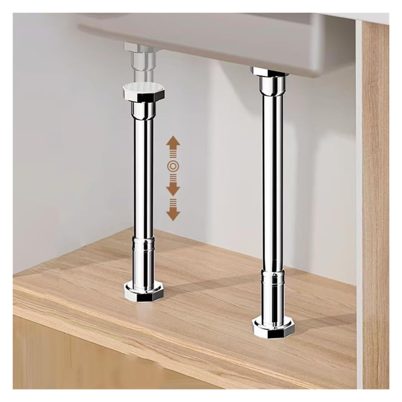 Jfgctyhxy One Color Adjustable Bathroom Basin Support Poles Metalkitchen Sink(2*H 50 80Cm/20" 32")