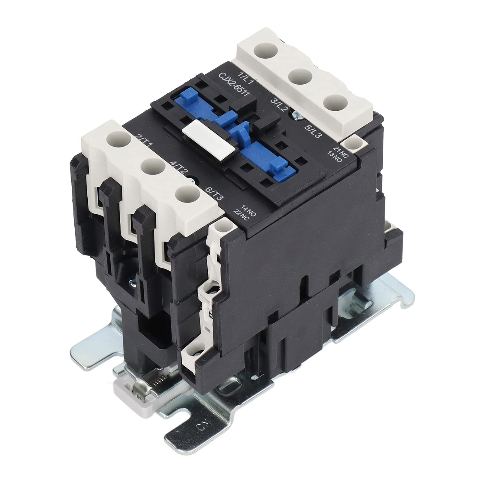 Contattore CA da 65 A con bobina da 110 V CA 50 Hz e guscio ignifugo - Contatti principali 3NO e ausiliari 1NO 1NC - per controllo motore, alimentazione e indicatori.