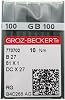 ckpsms GROZ-BECKERT ニードル透明プラスチックボックス入り - Groz Beckert DCX27 DCX1 B27 工業用サージャーオーバーロック縫い針 100個 DCX27 18110