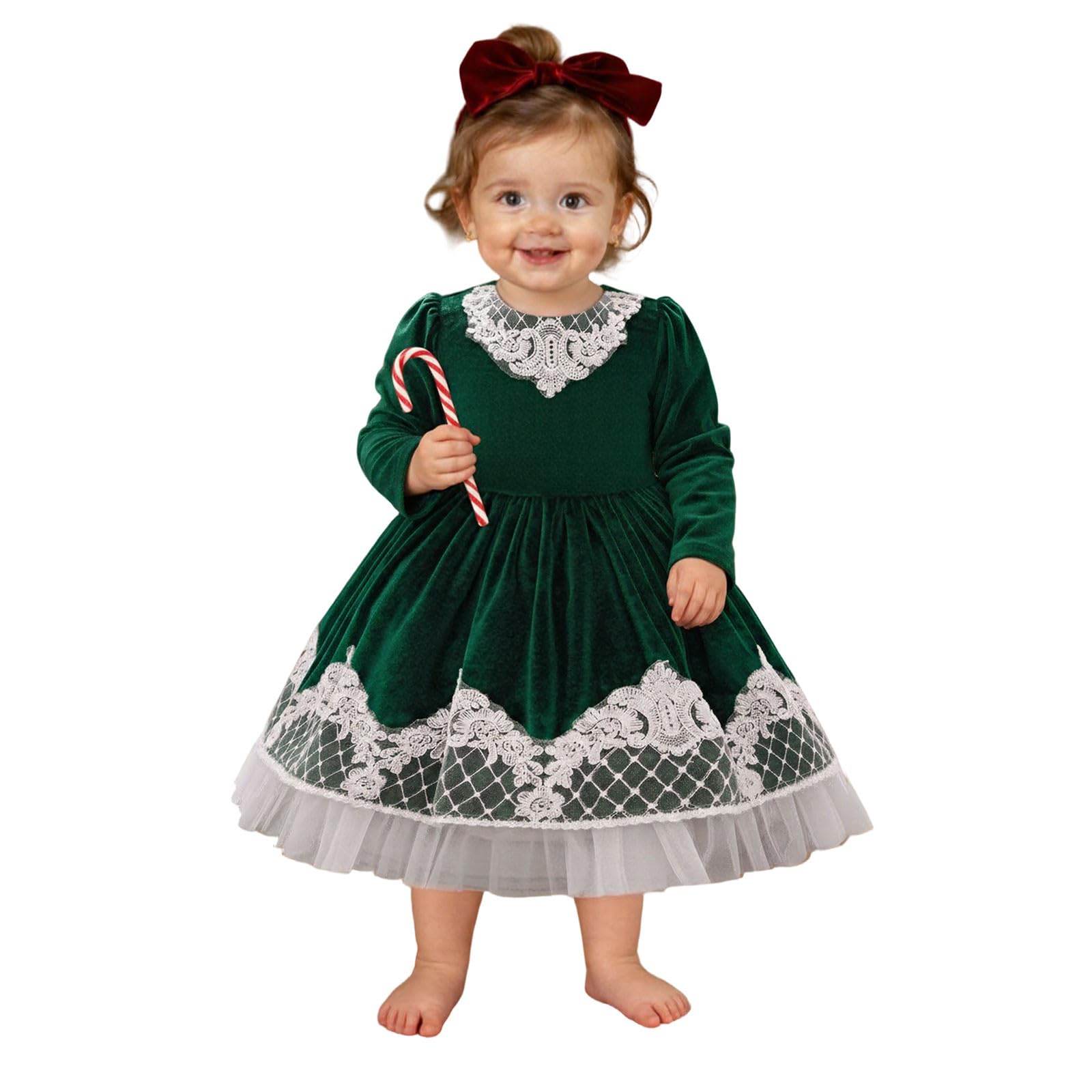 Tutu Ballet Niña Tutu Niña Falda Fin de Semana Casual Vestido De Manga Larga con Apliques Elegantes, Tutú Festivo Ideal para Navidad, Año Nuevo Y Celebraciones Decembrinas