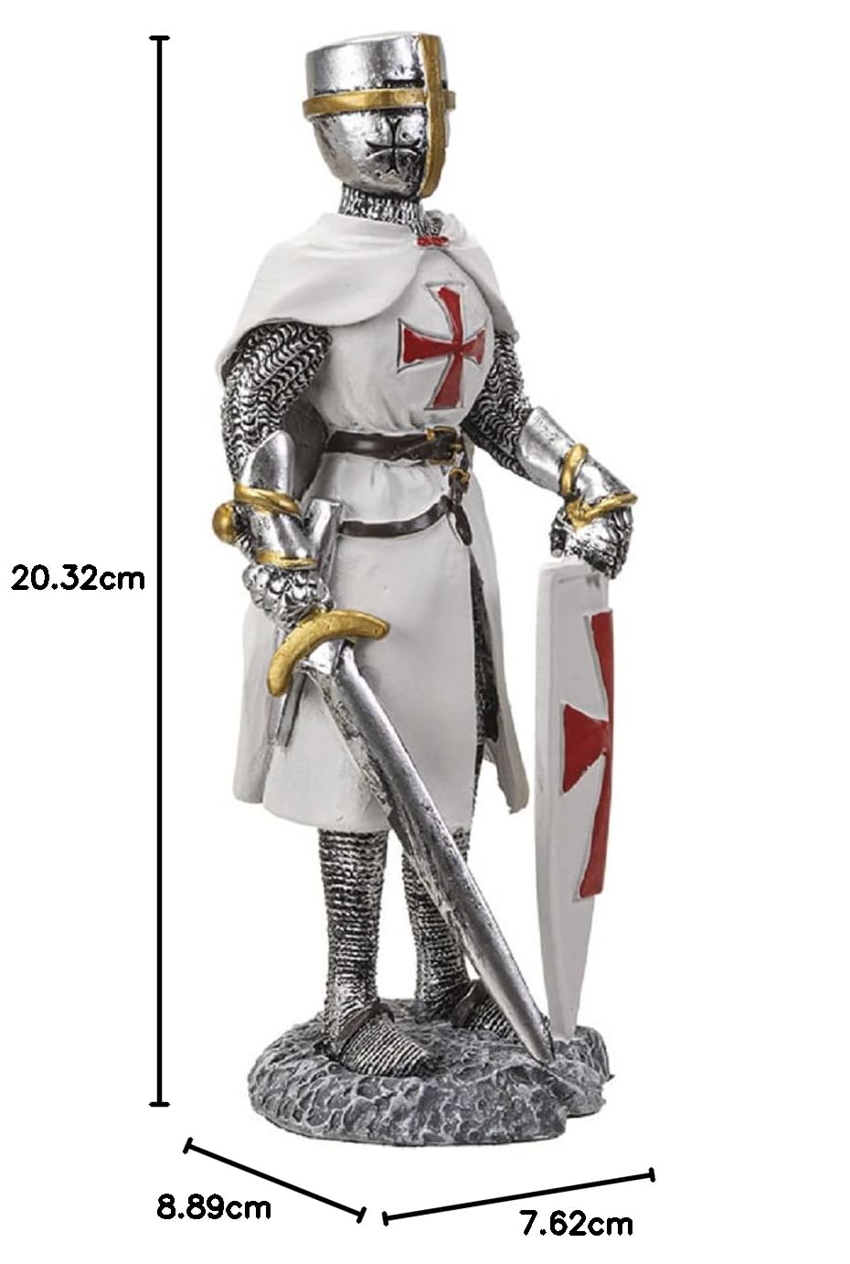 Pacific Trading Crusader Knight with Shield figurka 20 cm wielokolorowa