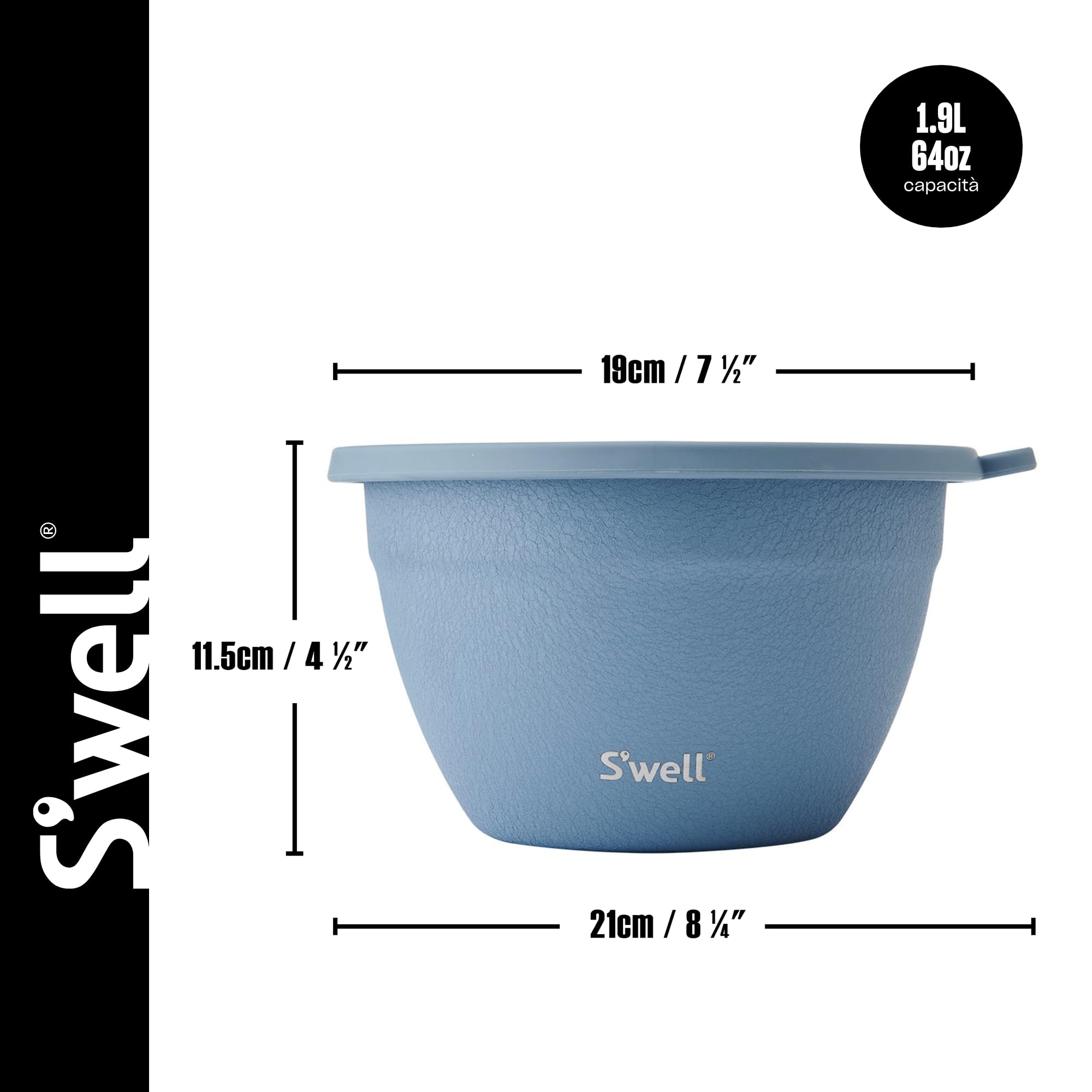 S'well - Kit insalatiera in acciaio inox, 1,9 litri, motivo Desert Sky, viene fornito con contenitore per condimenti da 60 ml e vassoio rimovibile per l'organizzazione