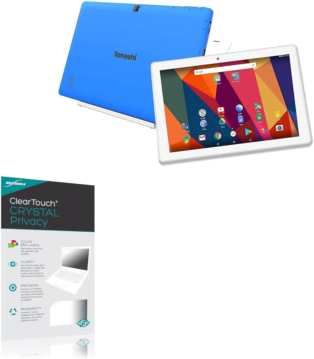 BoxWave Screen Protector Compatible With Tanoshi 2-in-1 Kids Computer - ClearTouch Crystal Privacy (2-Pack), Privacy Screen Protector Flexible Film Clear