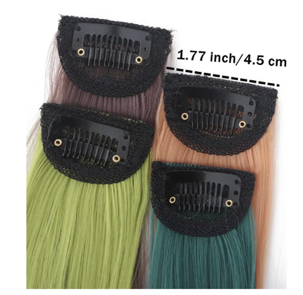 One Piece Clip In Hair Extension Highlights Streaks 25g - 40g Ombre Blue - Image 2