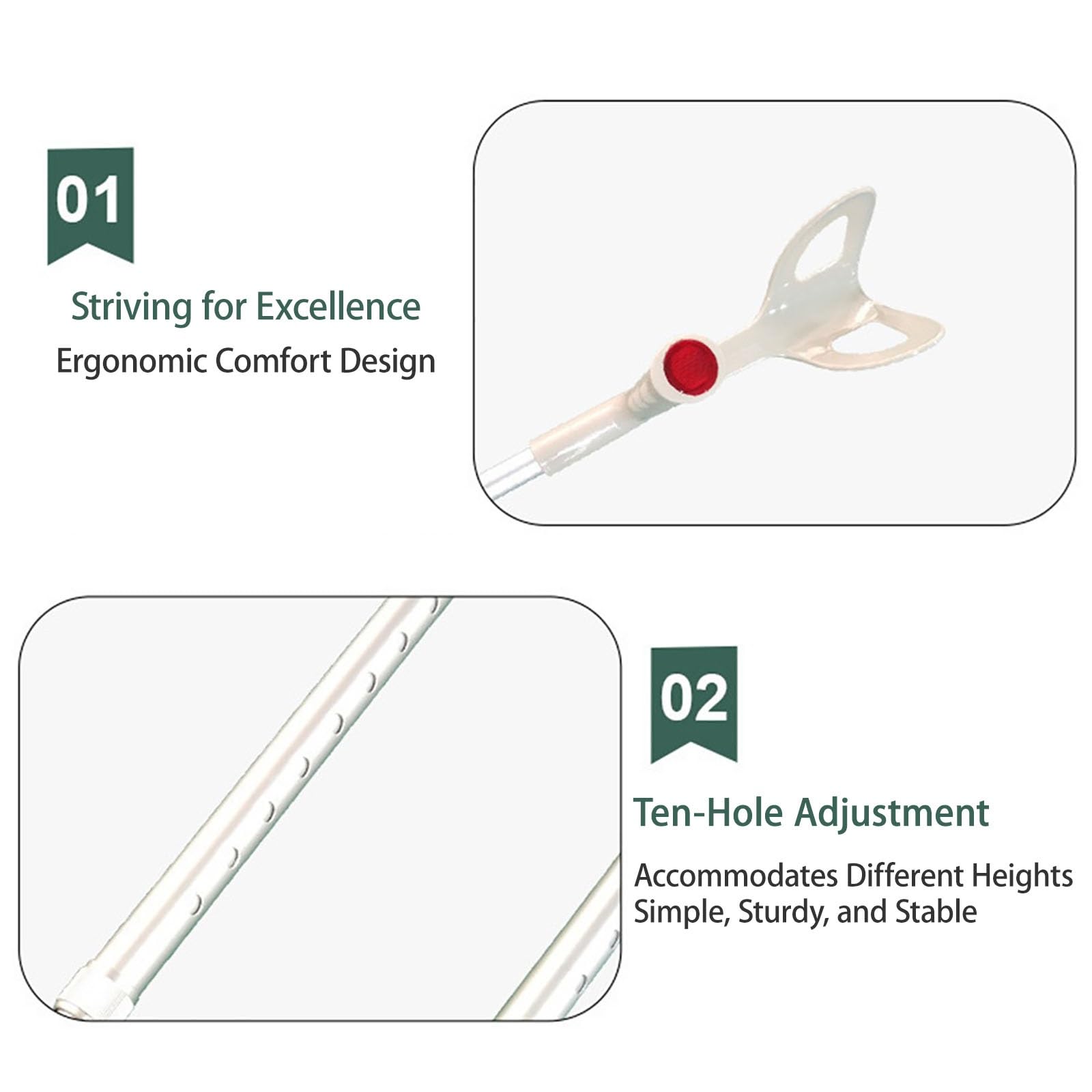 Diseño Moderno Muletas Adulto, Aleación De Aluminio Muletas Para Brazos Ajuste De Altura, Muleta Ergonómica Para Caminar Apoyo Para Lesiones En Las Piernas(Negro)