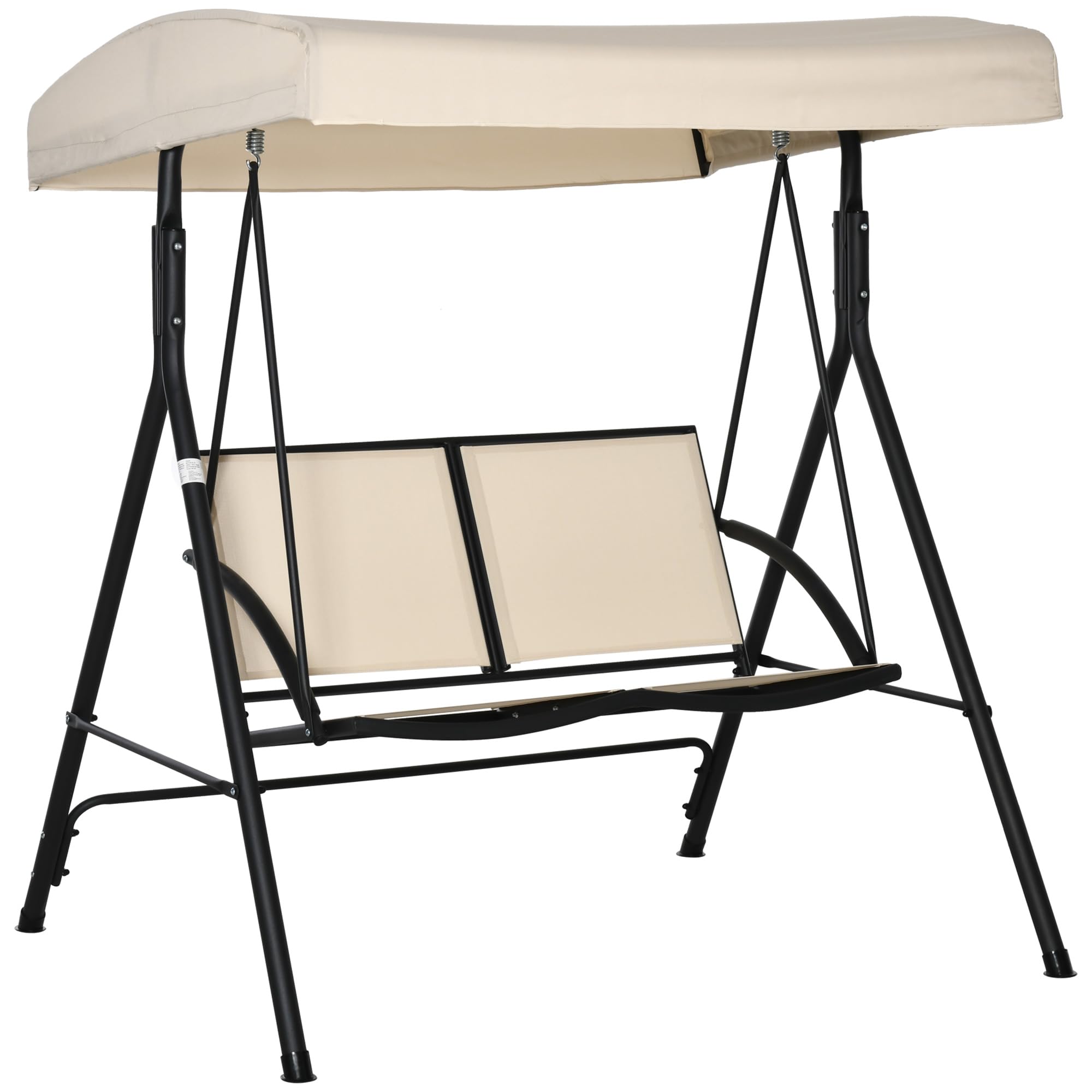 Outsunny Balançoire de Jardin 2 Places 140x118x162cm Beige