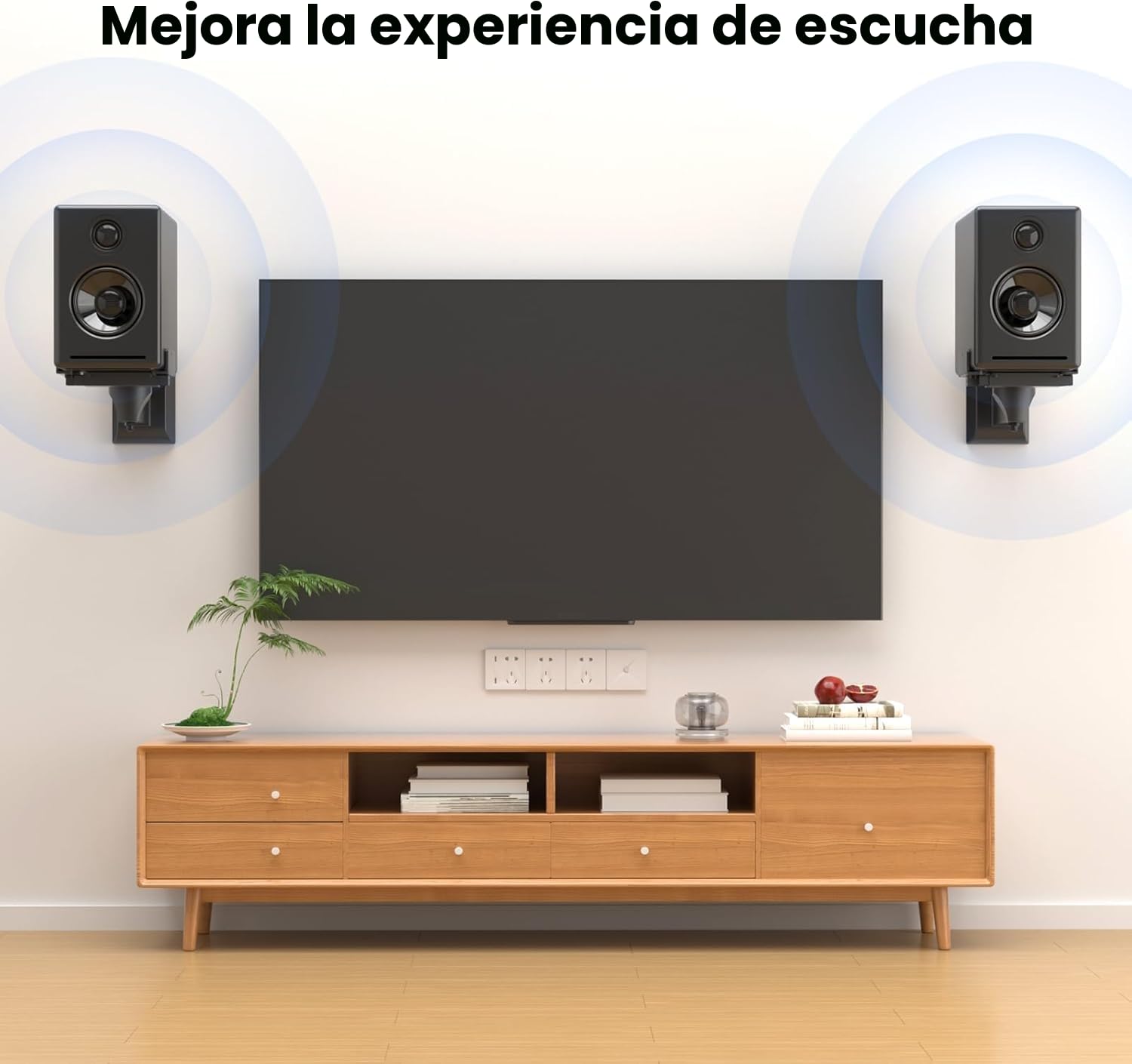 suptek 2 Soporte de Pared para Altavoces, Universal Soporte Altavoces por Bose/Edifier/Hivi/JBL/Sony, Capacidad de Carga de hasta 25kg, Incline hacia Arriba y hacia Abajo & Gire - SPM201