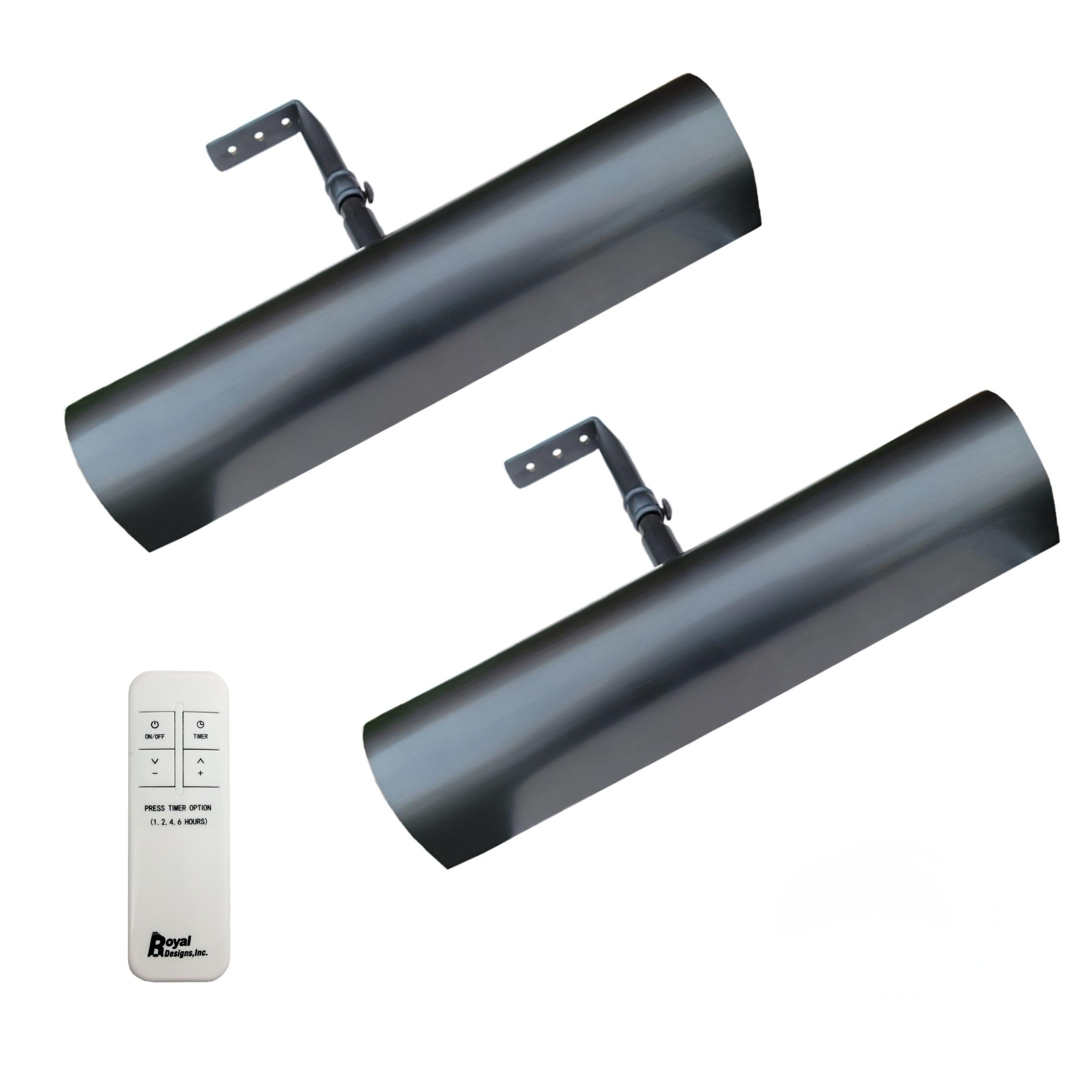 Royal Designs, Inc. Cordless Remote Control LED Picture Light, Dimmable with Timer Function, Oil Rubbed Bronze, 12.75 Inches, 2 Pack