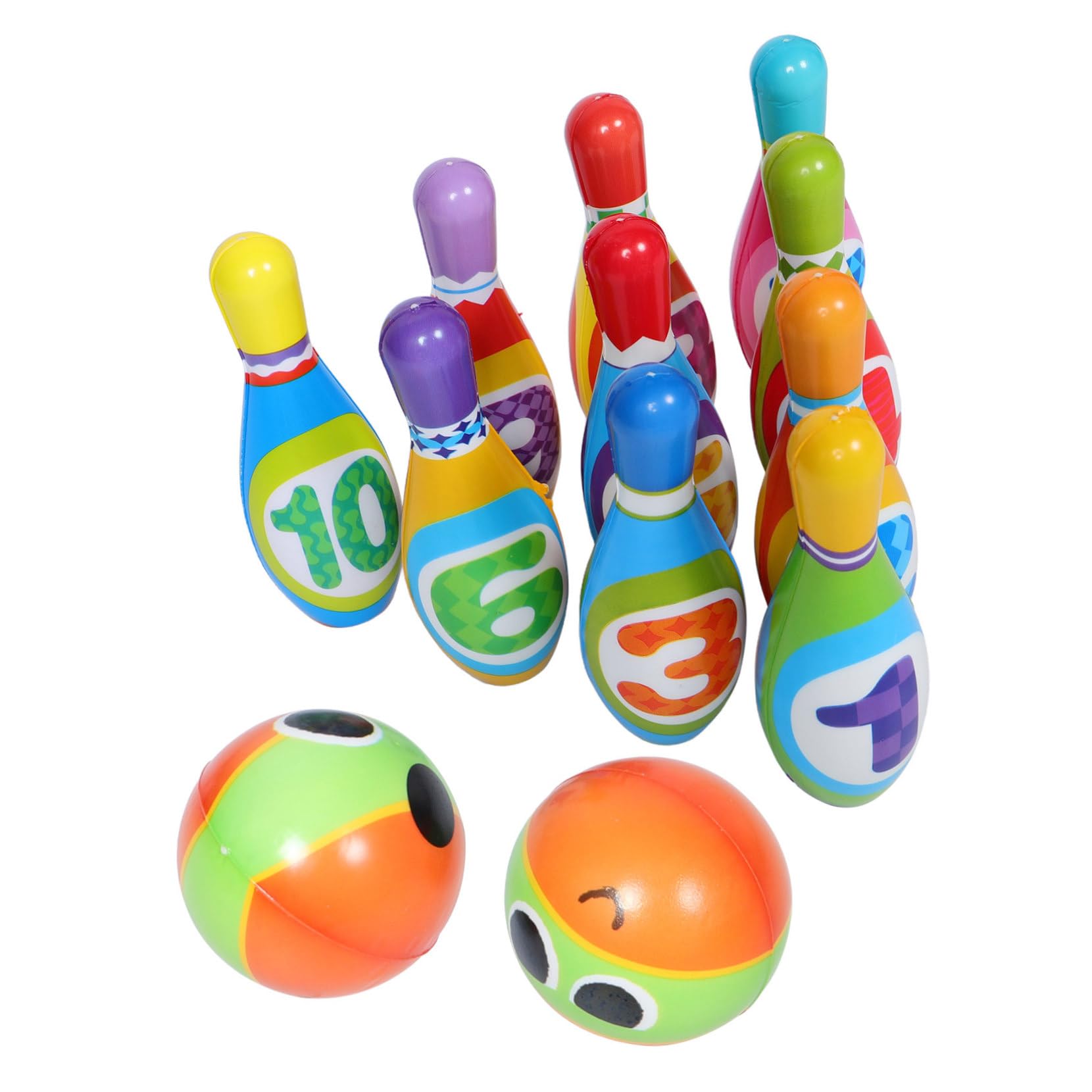 Toyvian Mini Giochi da Bowling per Ragazzo Ragazza Ragazza Birilli in Pu con Palline per attività di Gioco Educativo per Feste di Compleanno all Aperto Chiuso