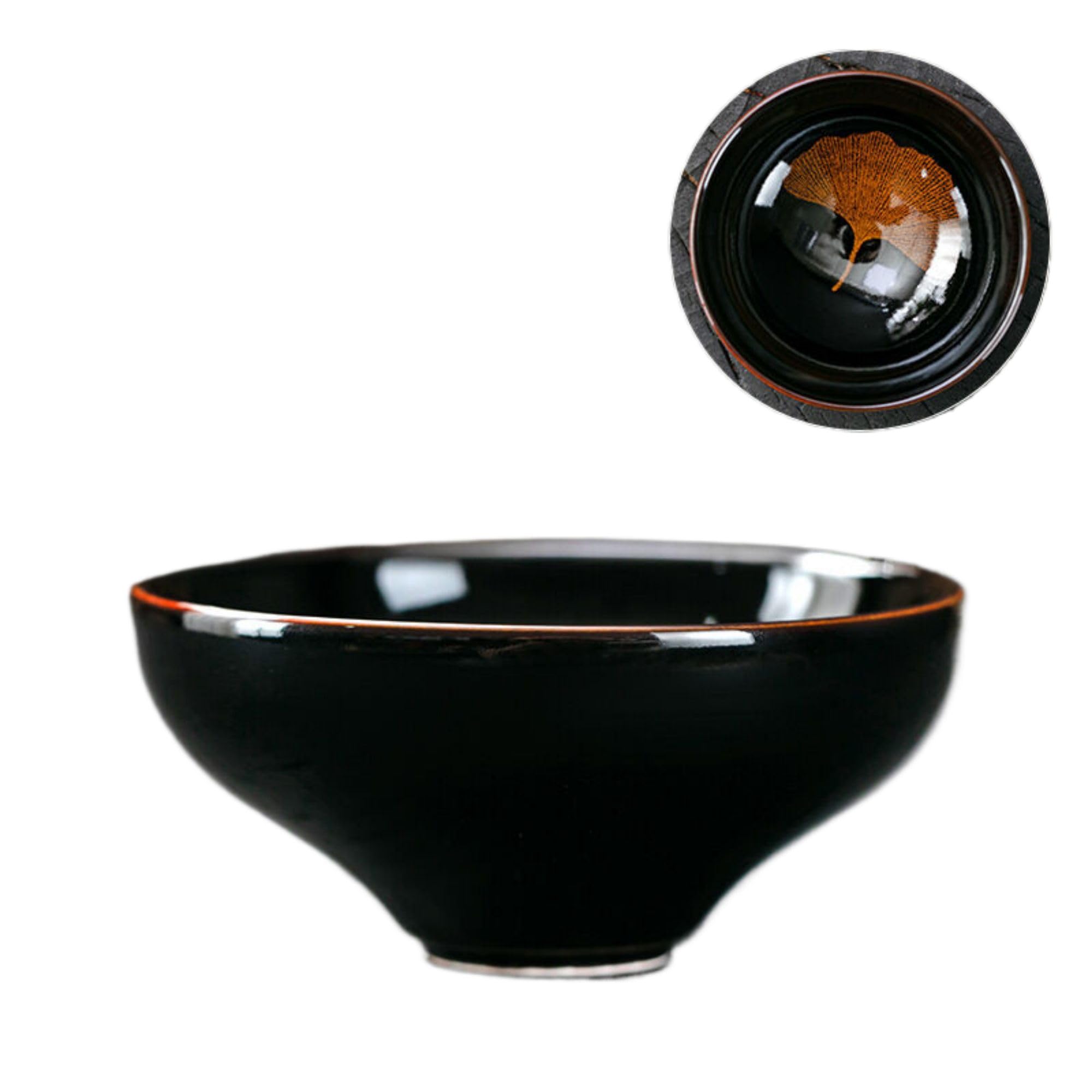 Tasse Tenmoku paon impérial, porcelaine de Kung Fu et céramique d'art