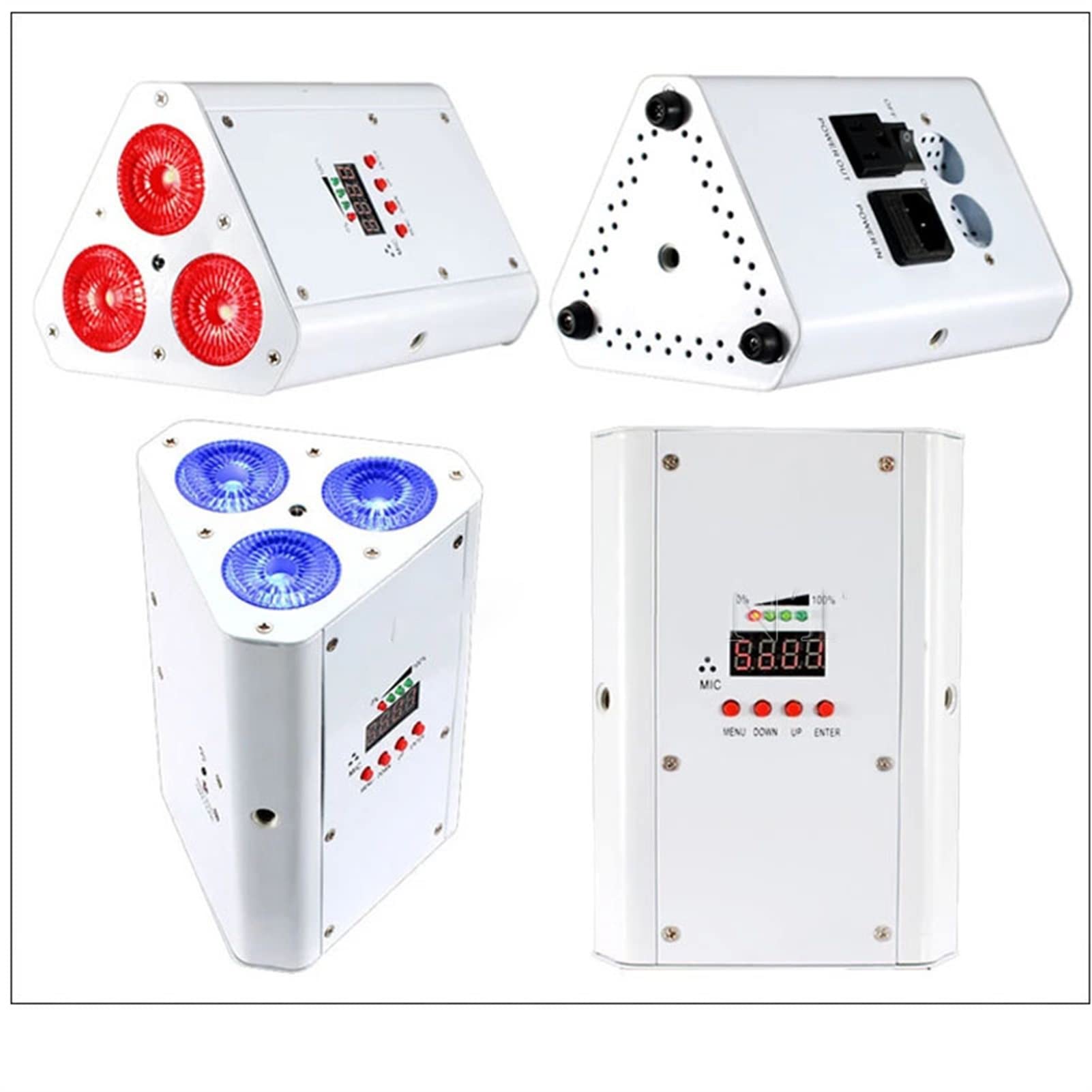 DJ-Licht für Partys, 18w Battery operated Wedge Par RGBWA+UV 6 in 1 Remote control Wireless Mini Led Uplight(White housing)