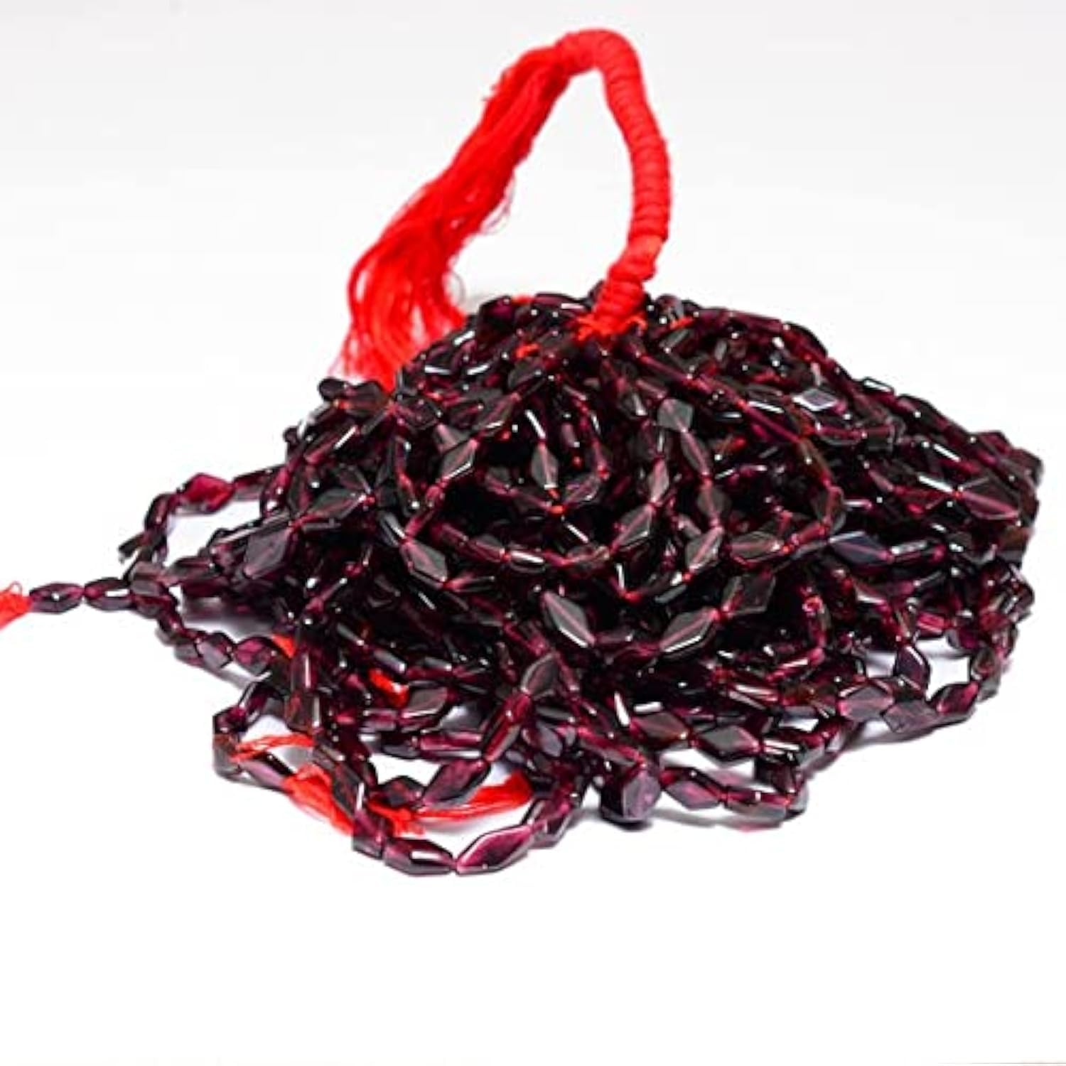 Garnet Kite Beads 6-8mm | Perles de grenat naturel rouge en forme de losange pour bijoux - Lot de 5 strands