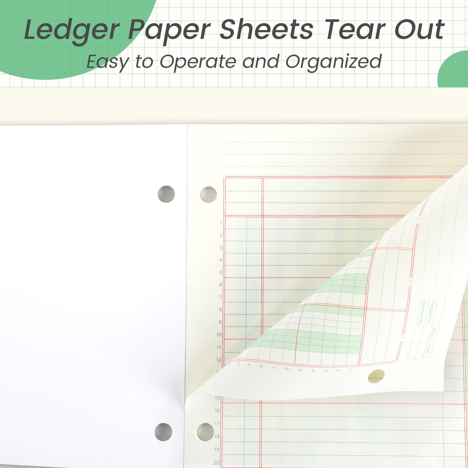 gisgfim 2 blocs de 100 hojas, bloc de análisis columnar de 3 agujeros, libro de contabilidad de 8-1/2 x 11 pulgadas, bloc de papel de contabilidad de doble página, bloc columnar para contabilidad y