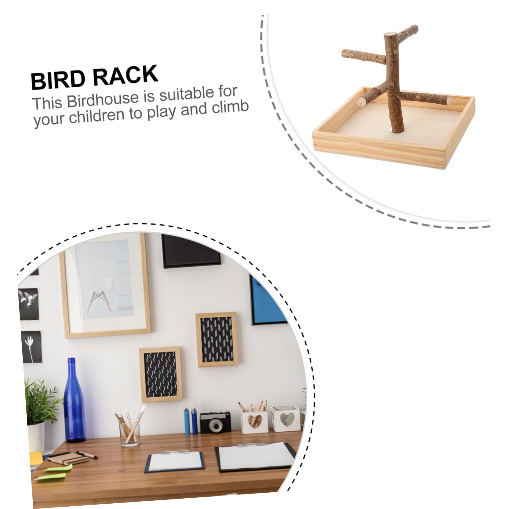 DOITOOL Percha de Madera para Pájaros Cockatiel Desarrolla Equilibrio y Coordinación Soporte Seguro para Morder Juguete de Entrenamiento para Aves en Casa
