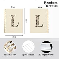 Vista 18 de Bnwepo Initial Leopard Letter T Notebook Journal, Preppy Bow Monogrammed Monogram Gifts for Women, Monogram Notebook Journal, Personalized Notebook