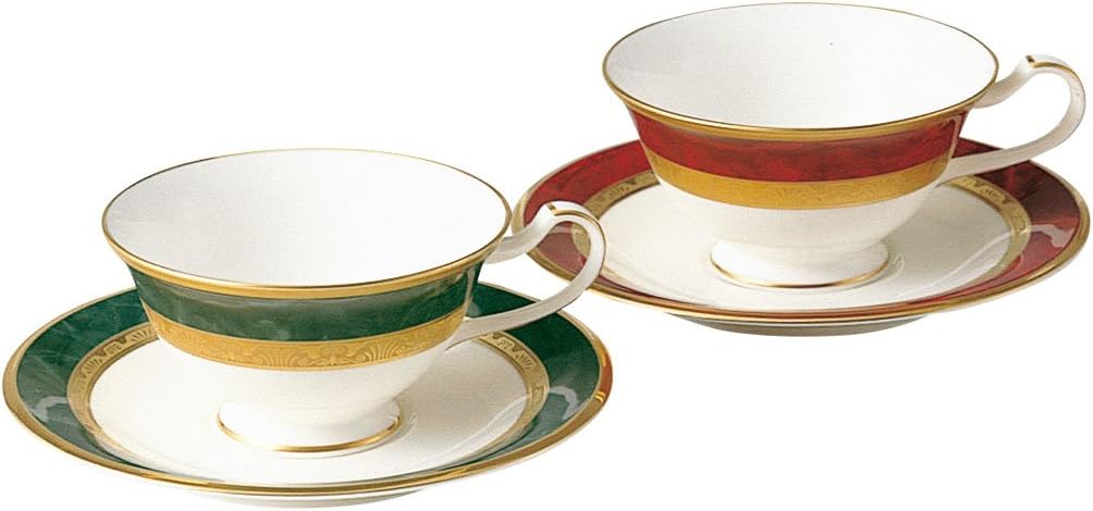 Noritake T59587/4712 Cup & Saucer (Both Coffee and Tea) 220cc Fitzgerald Green Bone China