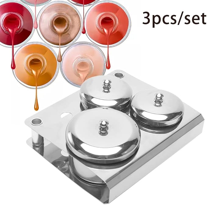 Juego de 3 Recipientes de Acero Inoxidable para Acrílico y Polvo miniatura 4