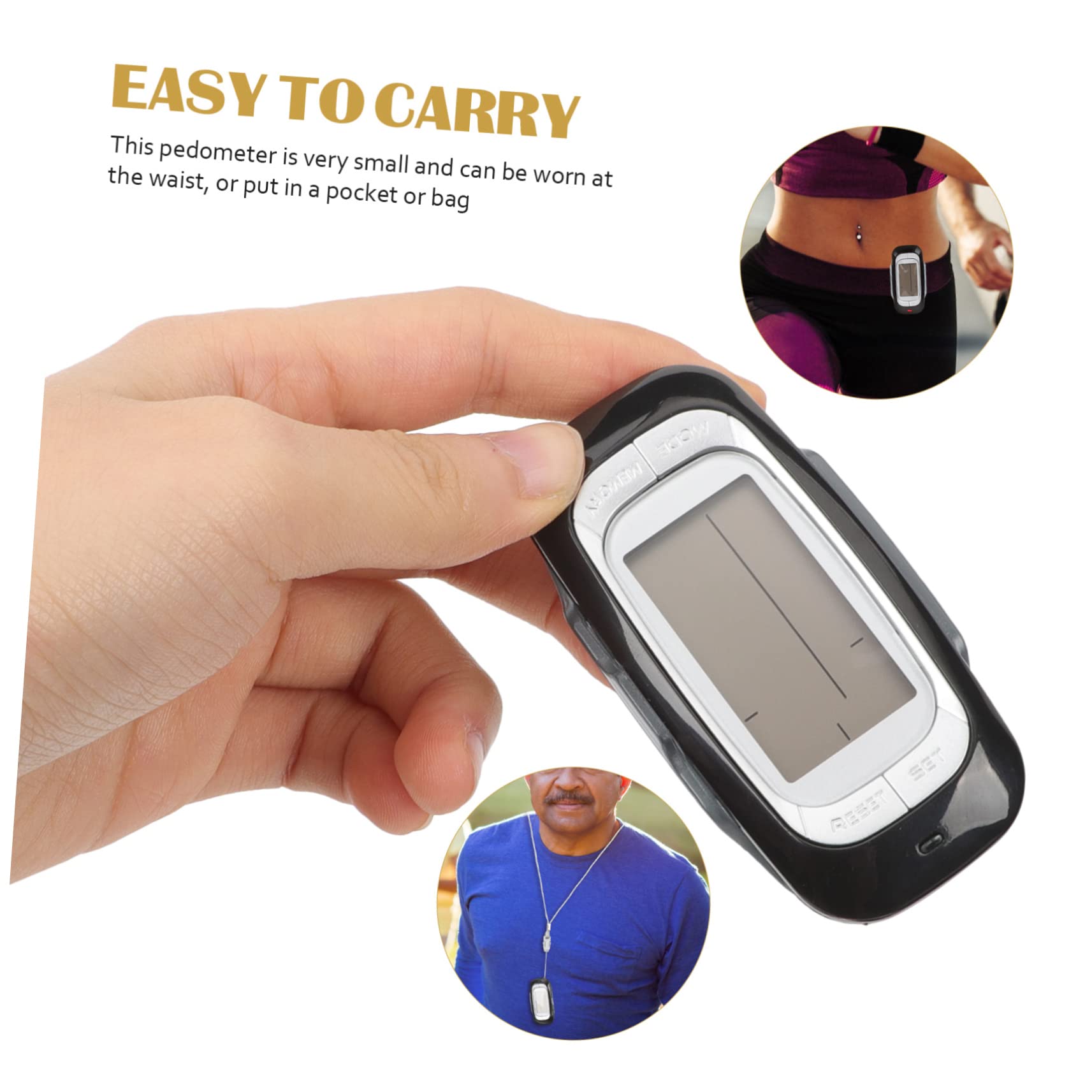 UKCOCO Podomètre Multifonction Portable pour Activités Extérieures Compteur Calories pour Randonnée