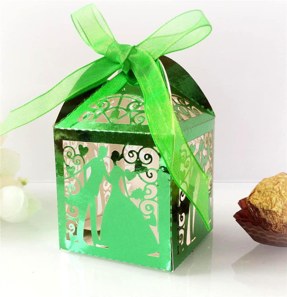Szczęśliwe pudełko z cukierkami Pudełka na upominki weselne Papierowe pudełko na słodycze Panna młoda pan młody Puste pudełko na prezent na ślub panny młodej Baby Shower Christmas Party 50 szt. (Kolor