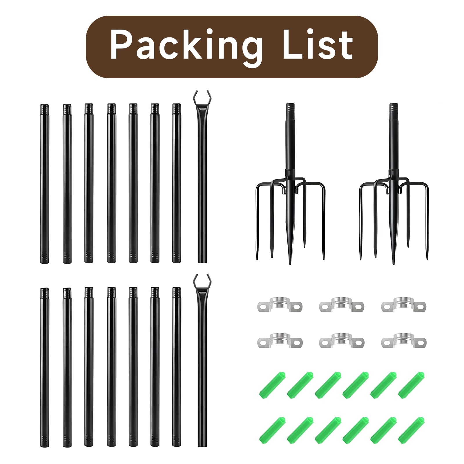 2 Pack Lichterketten Halterung Outdoor, 3M/10FT Lichterkette Stange Außen mit Gabel, String Light Poles, Metallstangen für Draußen, Terrasse, Garten, Deck, Hochzeit, Party, Weihnachten